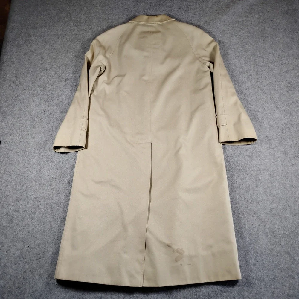 VTG Burberrys England Lane Crawford Beige Trench Coat Wool Liner Womens 6 Petite - Picture 5 of 16